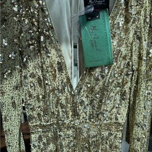 Mac Duggal Gold Sequin Dress